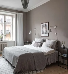 Bedroom in gray brown tones design photo
