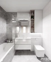 Small bathroom design light tiles