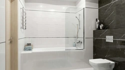 Large format tiles in the bathroom interior