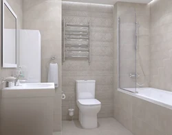 Large format tiles in the bathroom interior