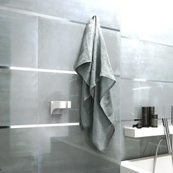 Large format tiles in the bathroom interior