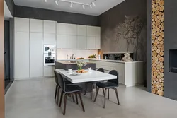 Wallpaper in a modern kitchen design photo