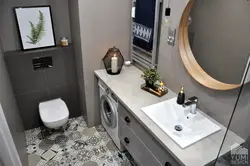 Bathroom design sink opposite the bathtub