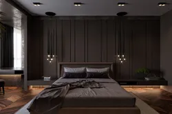 Bedroom interior if it is dark