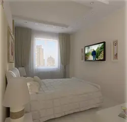Дизайн большой спальни с одним окном