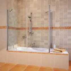 Bathtub with glass curtain photo