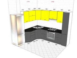 Built-in stove in a small kitchen photo