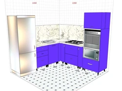 Built-in stove in a small kitchen photo