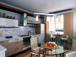 Photo of a kitchen in a three-room apartment in a panel house