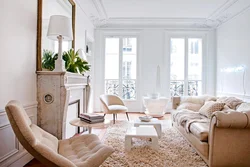 Living room design in ivory