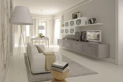 Living room design in ivory