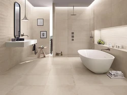 Porcelain tiles for bathroom on the wall photo