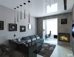 Graphite color in the living room interior