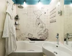 Дизайн стен из плитки в маленькой ванной