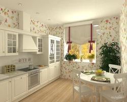 Kitchen with small flowers photo