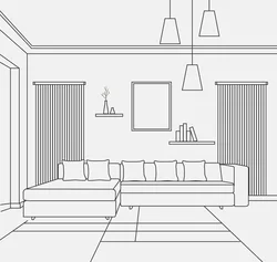 Living Room Interior Drawing