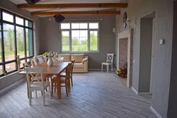 Kitchen living room with terrace design