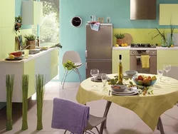 Light green kitchen interior