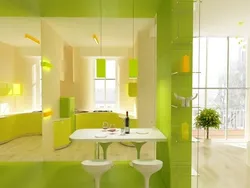 Light green kitchen interior