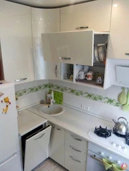 Corner small kitchen in Khrushchev 6 sq m photo