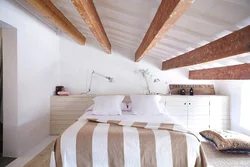 Beams in the bedroom interior