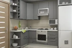 Кухня бело серая угловая фото