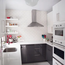 White gray corner kitchen photo