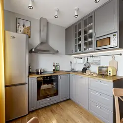 White Gray Corner Kitchen Photo