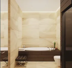 Bathroom Tiles Warm Tone Design