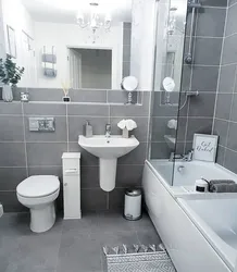 Ванной и туалет сером белом фото