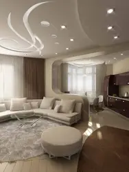 Дизайн потолков гостиной комнаты
