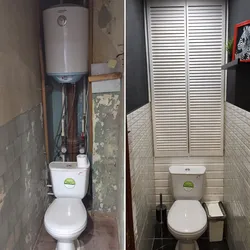 Toilet Design In An Apartment With Pipes