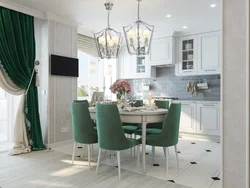 Emerald kitchen in the interior color combination