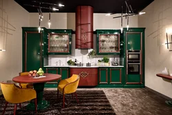 Emerald kitchen in the interior color combination