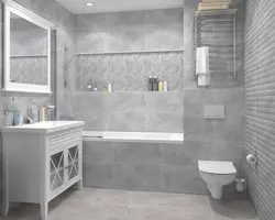 Серая плитка на пол стены в ванной фото