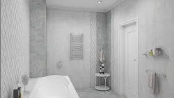 Gray tiles on the floor walls in the bathroom photo