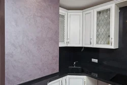 Plastering walls in the kitchen interior