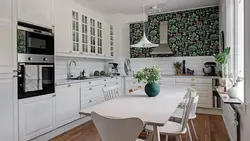 Modern wallpaper for the kitchen 2023 photos in the interior