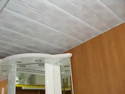 Mətbəxdə plastik tavan dizaynının fotoşəkili
