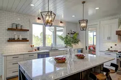 Photo of plastic ceiling design in the kitchen