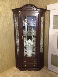 Corner sideboards for dishes in the living room photo