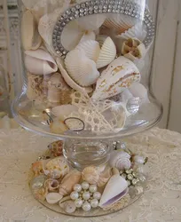 Seashells in the bathroom interior photo