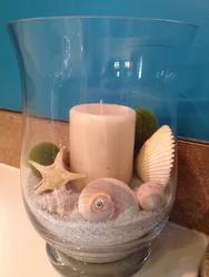 Seashells in the bathroom interior photo