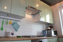 Kitchen interior with hood in the closet