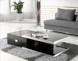 Table in the living room in a modern style photo