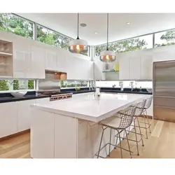 Kitchen design with glass throughout