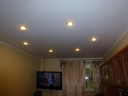 Spotlights in the bedroom interior