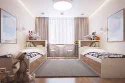 Interior of a bright bedroom for a teenager