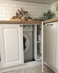 Маленькая кухня планіроўка з пральнай машынай фота