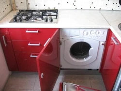 Small kitchen layout with washing machine photo